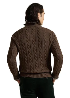 Cable Knit Cotton Quater Zip Sweater