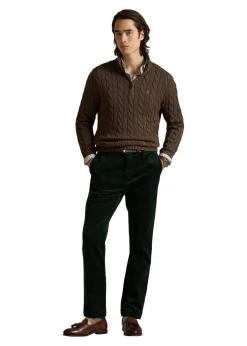 Cable Knit Cotton Quater Zip Sweater