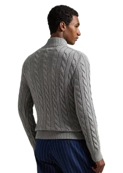 Cable Knit Cotton Quater Zip Sweater
