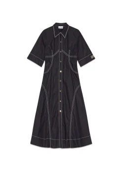 Cotton Poplin Long Shirt Dress