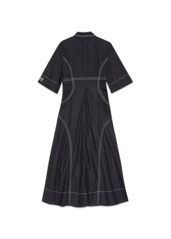 Cotton Poplin Long Shirt Dress