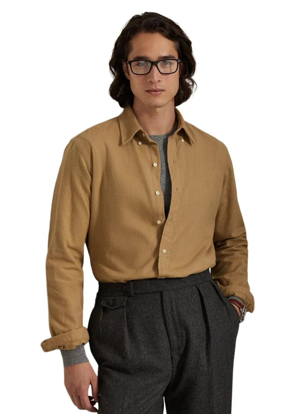 Custom Fit Brushed Flannel Shirt