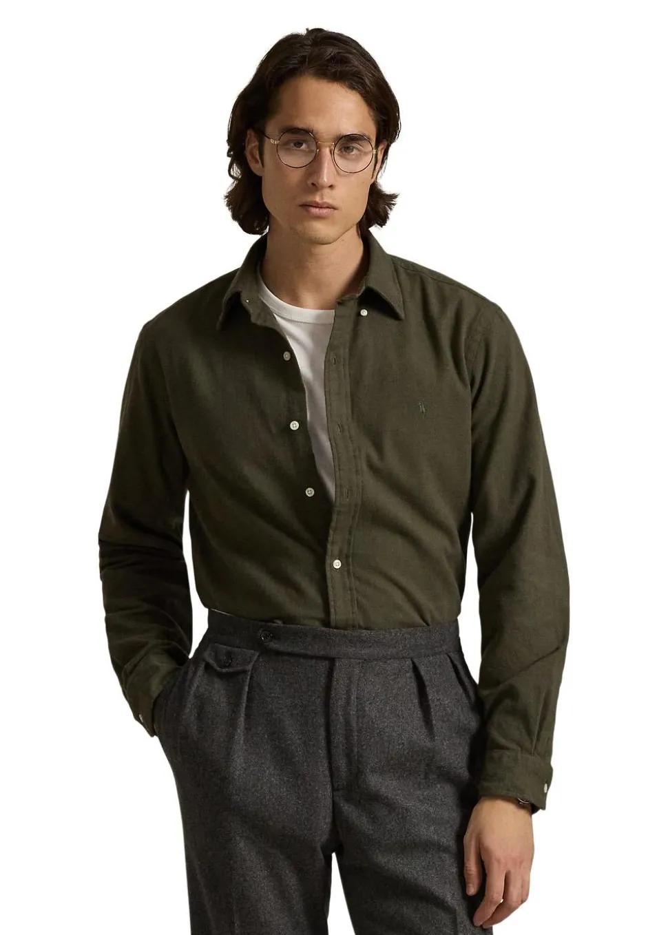 Custom Fit Brushed Flannel Shirt