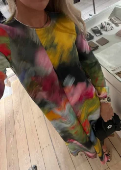 DRAPED ASYMMETRIC MIDI DRESS