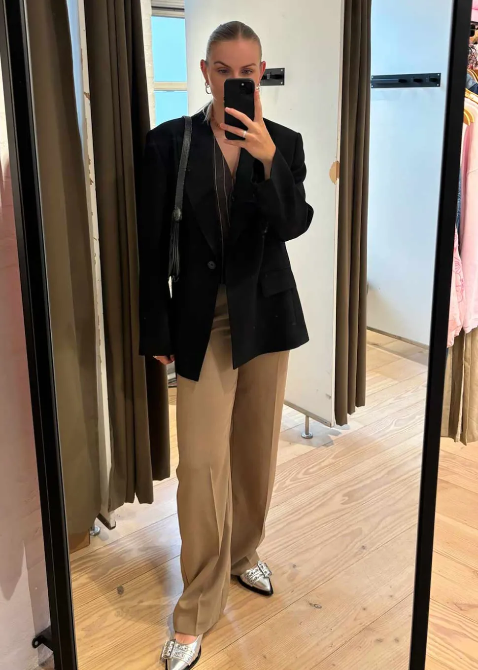 Feminine Buckle Ballerina Metallic