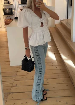 Laced Straight Leg Jeans