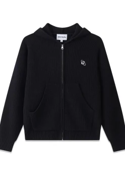 Rib Wool Knit Hoodie