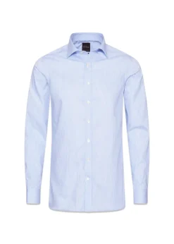 Slim Fit Cut Away Non Iron Banker Stripe