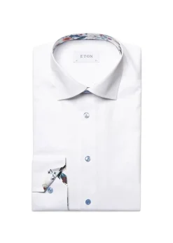 Slim Floral Effect Signature Twill Shirt