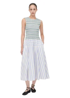 SMOCKED GATHERED TANK DRESS