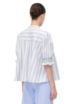 SMOCKED GATHERED TOP