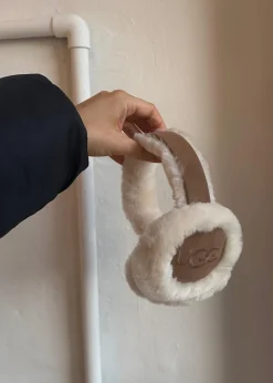 W Sheepskin Embroidery Earmuff