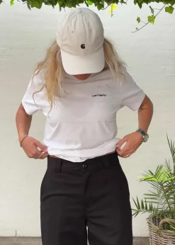 W S/S Script Embroidery T-S